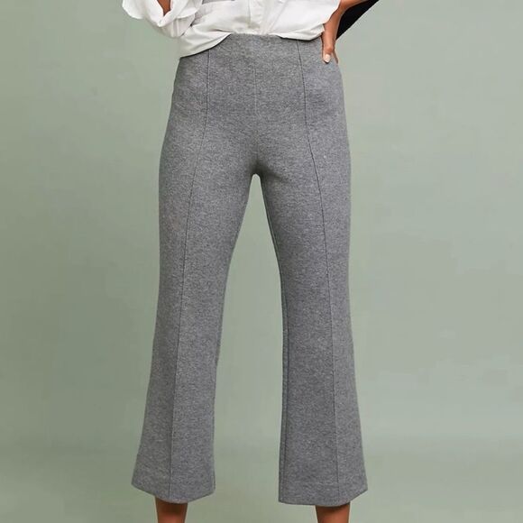 Anthropologie Cartonnier Womens Knit Pants Size S Cropped Flare Office Casual - Picture 2 of 13